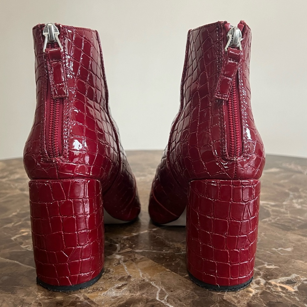 Topshop Red Croc Houston Booties - Picture 3 of 16